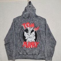 TOM and JERRY Womens Hoodie Size M Medium Long Sleeve Gray Sweatshirt Pu... - $27.87