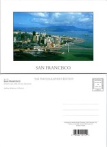 California San Francisco Birds Eye View Alcatraz Golden Gate Bridge VTG Postcard - £7.49 GBP