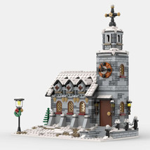 Little Winter Church Building Blocks Set City Architecture Model Bricks Kit Toys - £66.88 GBP