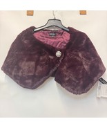 Tahari Women M Wine Red Faux Fur Capelet Shrug NWD DH17 - $39.19