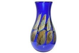 1993 David Lotton Leaf and Vine Art glass vase Iridized interior - $519.75