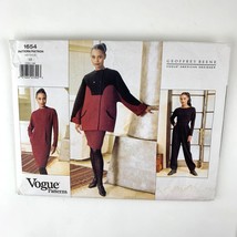 Vogue 1654 Geoffrey Beene Sculpted Coat, Dress, Top, Pants Pattern Misses Sz 10 - £16.98 GBP