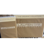 New RALPH LAUREN SPA Organic Queen Flat Sheet &amp; 2 Std Pillowcases Ochre ... - £62.12 GBP