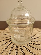 Vintage Glass Clear paneled Candy Dish with Lid - £14.94 GBP