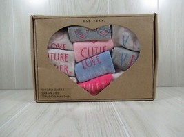 New opened box Rae Dunn girls 10 pairs socks pink purple hearts love bunny - £10.57 GBP