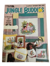 Leisure Arts Jungle Buddies Counted Cross Stitch Leaflet 2492 Monkey Giraffe - $5.99
