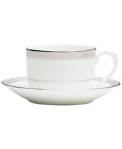 Taza Y Platillo De Porcelana Fina Waterford Olann Platinum Nueva Con Eti... - $743.68 MXN