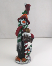 Vintage Hand Painted Adorable North Pole Daddy &amp; Baby Penguin 13.75&quot; Fig... - $14.84