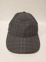 BURBERRY Unisex Baseball Cap Vintage Check Cotton Charcoal Gray Size Med - £197.58 GBP