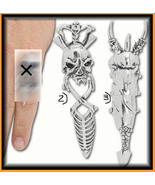 Halloween Costume Jewelry Pirate Skull Warrior Viking Silver Metal Finge... - $17.99
