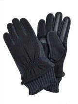 Isotoner men&#39;s smarttouch wool glove with knit cuff thermaflex in Black - size L - £31.56 GBP