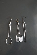 Knife-Spoon-Fork wire earrings - $491.65 MXN
