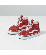 Vans SK8-Hi Zip (Varsity) Racing Red/ True White Toddlers Shoes NIB SIZE... - $42.56