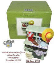 National Home Gardening Club Vintage Porcelain Potting Bench Trinket Box C1361 - £27.37 GBP