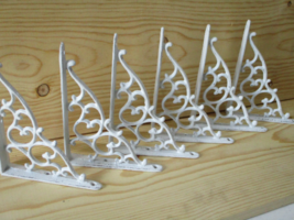 6 Antique Style Shelf Brace Wall Bracket Cast Iron Brackets Vine Garden ... - $44.99