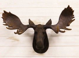 Western Rustic Wildlife Baron Bull Moose Elk Deer Taxidermy Wall Decor Plaque - £71.92 GBP