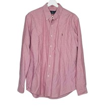 Ralph‎ Lauren Mens Custom Fit Red Long Sleeve Button Front Shirt Large - £15.92 GBP