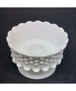 Milk Glass Hobnail Pedestal Bowl Candle Stick Holder - £22.10 GBP