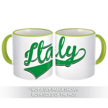 Italy : Gift Mug Flag Varsity Script Baseball Beisbol Country Pride Italian - £12.68 GBP