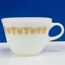 Pyrex cup butterfly harvest gold teacup milk glass vtg 21 corning USA flower mcm - £11.70 GBP