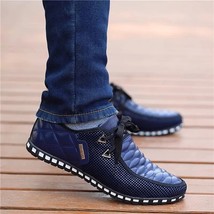 Men Leather Shoes Autumn Men&#39;s Casual Shoes  Light Weight White Sneakers Driving - £53.19 GBP