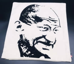 New! Woven Magic Mahatma Gandhi Cushion Pillow Cover 18&quot; x 18&quot; 100% Cotton - £7.44 GBP
