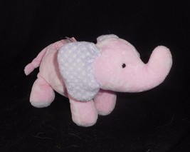 Carter&#39;s Just One Year Pink &amp; Purple Elephant Rattle Stuffed Animal Plush Toy - £26.57 GBP
