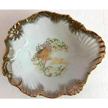 VTG Happy Anniversary Gold Painted Scalloped Porcelain Plate George Good Japan - £19.94 GBP