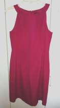 Ann Taylor Ladies Sleeveless Hot Pink Lined Straight DRESS-6P-SILK/RAYON/SPAND. - $16.82