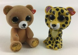 Ty Mini Boos Collectible 2&quot; Figures Speckles Leopard Cracker Plush Bear 2pc Lot - $15.79