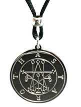 Astaroth Necklace Sigil Witchcraft Protection Steel Demon Beaded Cord Pendant - £8.09 GBP