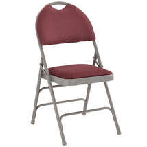 HERCULES Series Ultra-Premium Burgundy Metal Folding Chair with Handle - $102.95