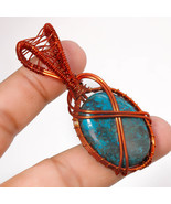 Shattuckite Gemstone Gift Wire Wrapped Handcrafted Pendant Copper 2.70&quot; ... - £3.94 GBP