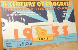 A Century of Progress International Exposition 1933 Ticket Pass Chicago ... - $13.49