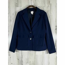 Chicos Womens Navy Blue Blazer Size 0 Small READ - £14.16 GBP