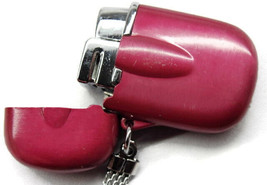 Butane Lighter Keychain Keyring Purse Bag Coat Zipper Auto Car Truck Pink - £15.58 GBP