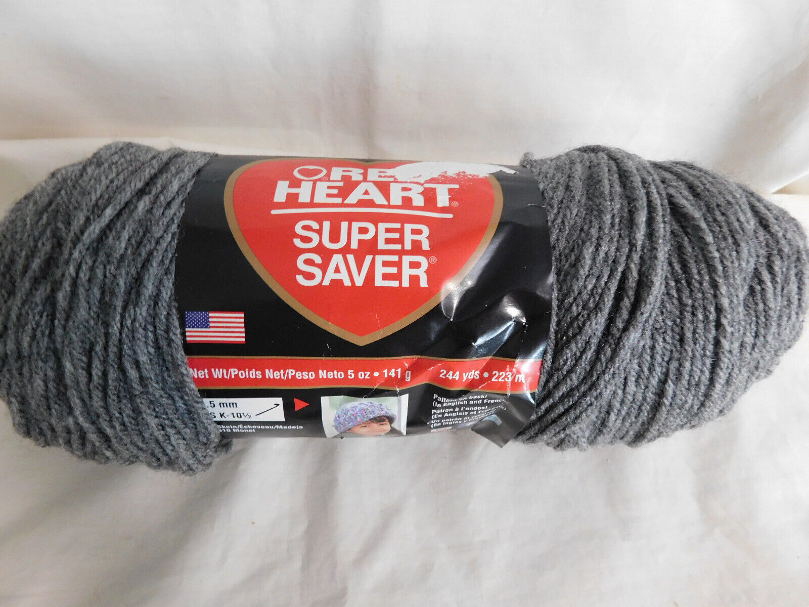 Primary image for Red Heart Super Saver Grey Heather dye Lot 5130