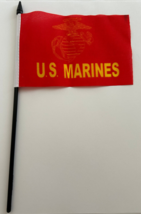 U.S. Marines 4&quot;x6&quot; Flag Desk Table Stick Military - £4.95 GBP