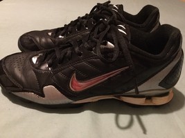 Nike shoes Size 8 baseball shox softball athletic cleats black silver Mens  - $36.99