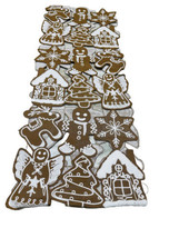 Sleigh Bell Bistro Christmas Wooden Gingerbread Table Runner 14x70inches - £147.28 GBP