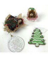 Vintage Christmas Ornament Lot R Dakin Bear , Angel ,Tree, glass Poinset... - £12.66 GBP