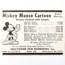 1947 Mickey Mouse Cartoon Home Movies Advertisement Vintage Disney Film E8G - $42.04 CAD