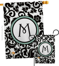 Damask M Initial - Impressions Decorative Flags Set S130065-BO - £45.85 GBP