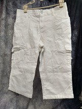 Women&#39;s Lee Relaxed Fit 1889 Size 10 Medium White Short Capri Cargo Pants VGC - £13.48 GBP