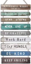 Inspirational Wall Art Decor for Office Wooden Rustic Hanging Motivational Wall  - £37.21 GBP