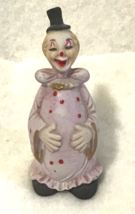 Vintage Ceramic Bisque Smiling Fat Clown Bell Figurine. - £7.00 GBP