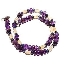 Amethyst Sage Natural Gemstone Beads Jewelry Necklace 17&quot; 132 Ct. KB-824 - £8.68 GBP