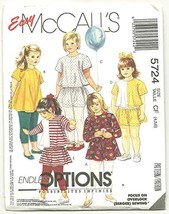 McCall&#39;s Sewing Pattern 5724 Easy Girl&#39;s Top Skirt Leggings Size 4,5,6 - £10.30 GBP