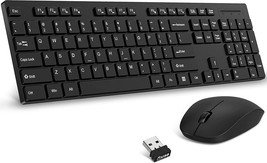 Wireless Keyboard and Mouse Combo, Slim Quick Lag-Free 2.4GHz Cordless Full Size - £11.59 GBP