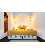 Golden handmade moroccan blanket, Berber blanket, woven blanket, Cotton ... - $149.00